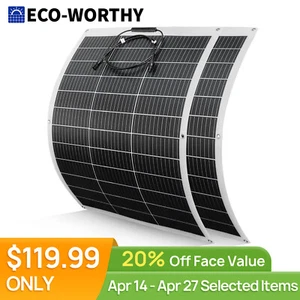 ECO-WORTHY 260W Watt Portable Flexible Solar Panel (130W*2PCS) For RV Roof Home - Picture 1 of 8