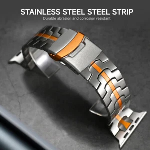 Correa de metal de acero inoxidable para Apple Watch correa Ultra 49 mm serie 98765432 - Imagen 1 de 16