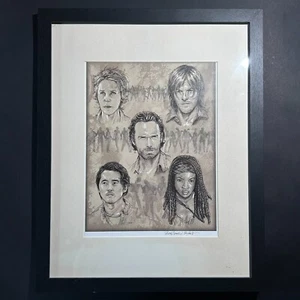 Walking Dead Signed Print Rick Michonne Glenn + Framed 21x17 Art Display - Picture 1 of 6