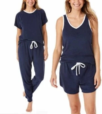 NWT Lucky Brand Women's 4 Piece Drawstring Pajama Set Blue Size 2XL $85 2D225 - Image 1 of 3