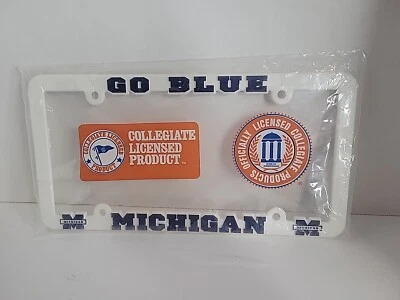 Michigan GO BLUE White / Blue Offically Licensed Collegiate Products Plate Frame - Image 1 of 4