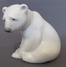 Vintage Single Seated Polar Bear Lladro Daisa Hand Made in Spain Figurine 3.5"