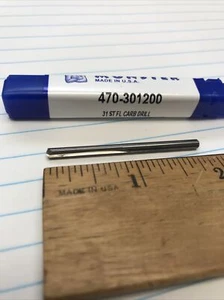 1 pc. #31 SOLID CARBIDE STRAIGHT FLUTE DRILL 140 DEGREE POINT. USA (loc stk) - Picture 1 of 3
