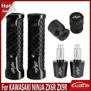 3 PIEZAS Para KAWASAKI NINJA ZX6R ZX9R Manillar 7/8" CNC Empuñaduras Manillar Extremo - Imagen 1 de 2