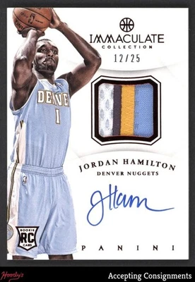 2012-13 Immaculate Rookie Red #122 Jordan Hamilton RPA Rookie PATCH AUTO RC /25 - Image 1 of 2