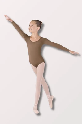 NWT Bloch Girls Meglio Long Sleeve Leotard in Almond (CL5609) - Multiple Sizes - Image 1 of 2