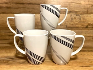 4er SET - CORNING - CORELLE VITRELLE - EINFACHE SKIZZE - PORZELLAN KAFFEETASSEN - Bild 1 von 4