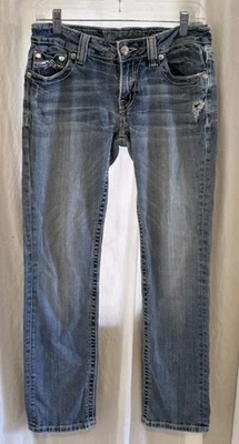 Pantalones de mezclilla Miss Me para mujer 29 azules ajustados marca 29x29 desgastados  Foto 1 de 4