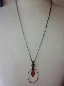 COLLAR COLGANTE GEOMÉTRICO BB 26" VINTAGE~ÚNICO~2 1/4" COLGANTE~ARTÍSTICO~RÚSTICO - Imagen 1 de 5