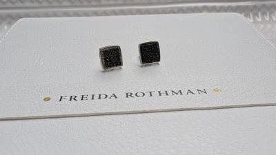Pendientes Freida Rothman Cuadrados Piedra Pavé Nuevos Foto 1 de 4