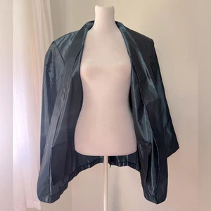 Vintage ‘80s Contempo Casuals Dark Teal Iridescent Oversized Lightweight Jacket - Picture 1 of 10