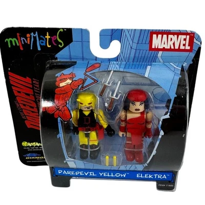 MiniMates Daredevil Amarillo y Elektra Rojo 2pk Figuras Marvel 2003 Diamond Select Foto 1 de 4