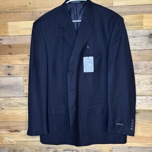 George Suit Jacket Men’s NWT 46R Navy Pinstripe 3 Button Professional GQ - Picture 1 of 21