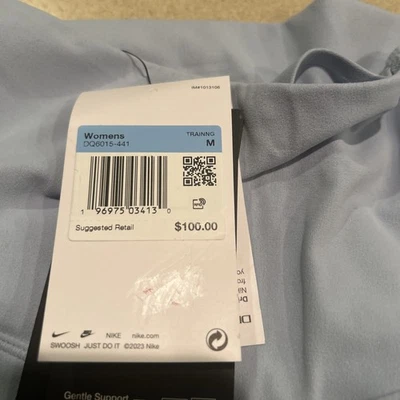 Leggings femininas Nike Zenvy cintura alta 7/8 M azul claro DQ6015-441 nova com etiquetas $100 - Imagem 1 de 3
