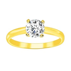 Natural 0.15ct Round Diamond Ladies Ring 14k Yellow Gold - Picture 1 of 1