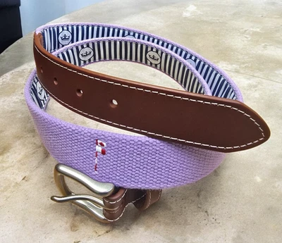 Cinturón de lona Peter Millar Friars Head Golf punta de aguja | Para hombre talla 40 | Lavanda Foto 1 de 4