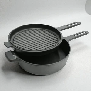 OIGEN Cast Iron Pot w/Lid for Gyoza Sukiyaki Nambu Tekki 24cm Gas/IH Japan - Picture 1 of 3