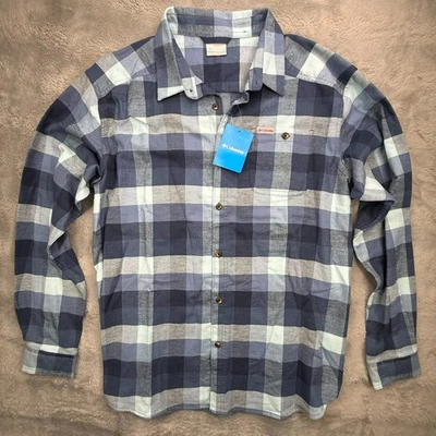 Columbia Men's Shirt XL Blue Plaid Cornell Woods Flannel Long Sleeve NWT New - Image 1 of 4