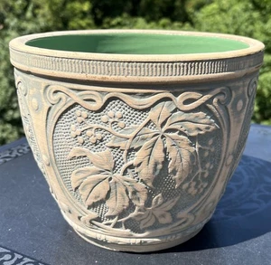 Vintage Red Wing Leaf & Berry Pattern Union Brush Ware Pottery Jardiniere Form 123 - Bild 1 von 12