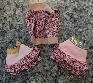 Vtg 1989 Barbie Rocker Safari Leopard Skirt & Vest Jacket Pink Gold Outfit *See - Picture 1 of 10