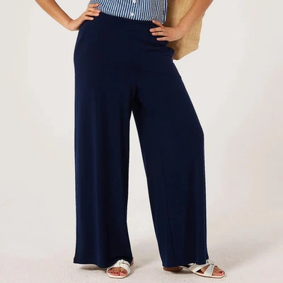 Kim & Co Deluxe Brazil Jersey Palazzo Petite Trousers Navy 3XL BNWT - Image 1 of 2