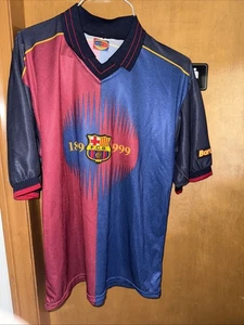 FC Barcelona 1899 1999 #7 FIGO Soccer ⚽️ L Jersey ULTRA RARE(B70) - Picture 1 of 9