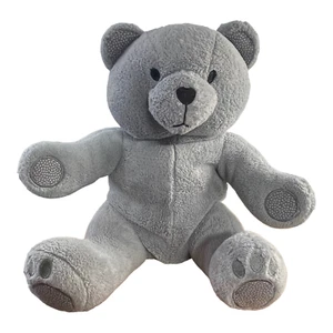 THIRTY ONE 31 Teddy Bear Plush Blanket Stuffed Animal Dot Zipper 16” Silver Gray - Picture 1 of 12