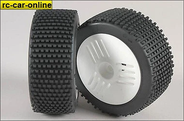 FG Mini-Pin S / OR-Reifen, Leo Felge weiß, verklebt, 2St. - 67210/04 - wheels - Bild 1 von 1