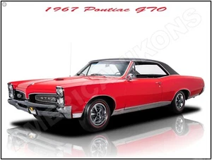1967 Pontiac GTO in Red New Metal Sign: Fully Restored Original Look - Picture 1 of 1