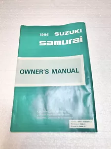1986 Suzuki Samurai Owner Operator Manual User Guide Deluxe 4WD Soft Top - Bild 1 von 3