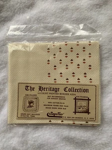 New The Heritage Collection 14 Count Printed Border Cross Stitch Fabric Cream - Picture 1 of 4