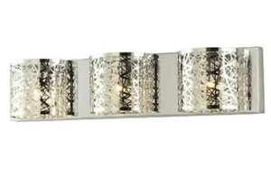 Home Decorators Carterton 3-Light Xenon Chrome Vanity light with Crystal Accents - Picture 1 of 3