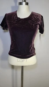 NWT Vintage 90s Y2K IZ Velour Crop Top Size L Jr   Stretchy - Picture 1 of 5