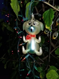 Vintage De Carlini Glass Dalmatian Dog Italy Glass Ornament No Label - Picture 1 of 9