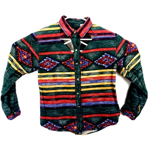 Roper Rodeo Blue Women's Shirt Size M L/S Button Western Multicolor F/B Cutouts - Picture 1 of 10