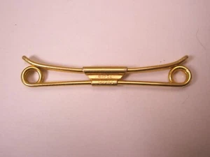 2" Round Wire Curled Ends Gold Tone Vintage SWANK Collar Bar L108 - Picture 1 of 6