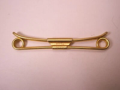2" Round Wire Curled Ends Gold Tone Vintage SWANK Collar Bar L108 - Image 1 of 4