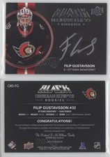 2021-22 SPx UD Black Obsidian Scripts Filip Gustavsson #ORS-FG Rookie Auto RC