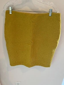CYNTHIA ROWLEY-SIZE 10 YELLOW TWEED LINED SKIRT FOR WOMAN - Picture 1 of 2