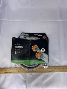 Eastman 2 Pack Hot/Cold Washing Machine Connection Supply Hoses 6 foot long New - Picture 1 of 4
