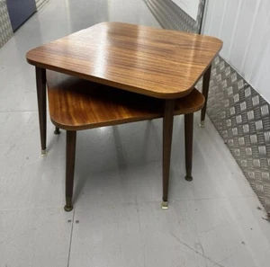 Midcentury Modern Nest of Two Tables Splayed Legs Plant Stands Side Tables - Picture 1 of 21