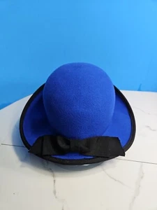 Bollman Blue 100% Wool Youth Girls  Made In USA Brim Size 10.5x4x2.5"  - Picture 1 of 7