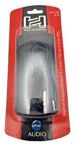 Hosa CMS-105 3.5 mm TRS to 1/4" TRS Stereo Interconnect Cable, 5 Feet 2 pack - Picture 1 of 2