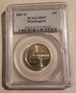 2007-P Washington State Quarter Quarter PCGS MS67 - Picture 1 of 2