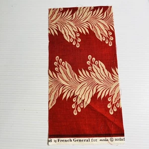 E'Spirit de Noel 13641 French General for Moda 15cm x 30cm Red Background - Picture 1 of 3