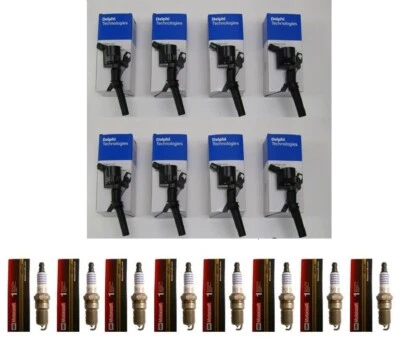 8+DELPHI Ignition Coil 8+Motorcraft Spark Plug For 98-2011 LINCOLN TOWN CAR V8  - Image 1 of 2