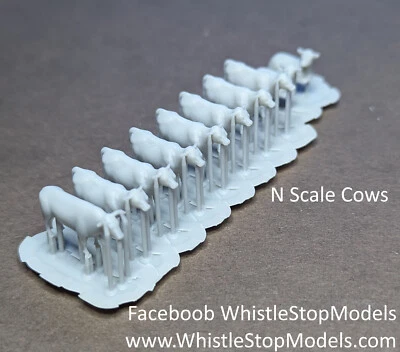 N Scale set of 10 Cows N8009 - Image 1 of 4