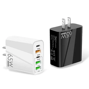 NEW 65W 5-USB Type C Fast Wall Charger PD QC3.0 Adapter for iPhone Samsung - Picture 1 of 14