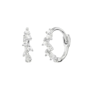 Pendientes de aro de cartílago Moissanite Huggie piercing hélice oro blanco 14K para mujer - Imagen 1 de 9