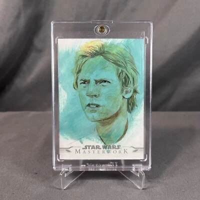 2021 Star Wars Masterwork Luke Skywalker Sketch Card 1/1 Ryan Santos Auto - Image 1 of 2